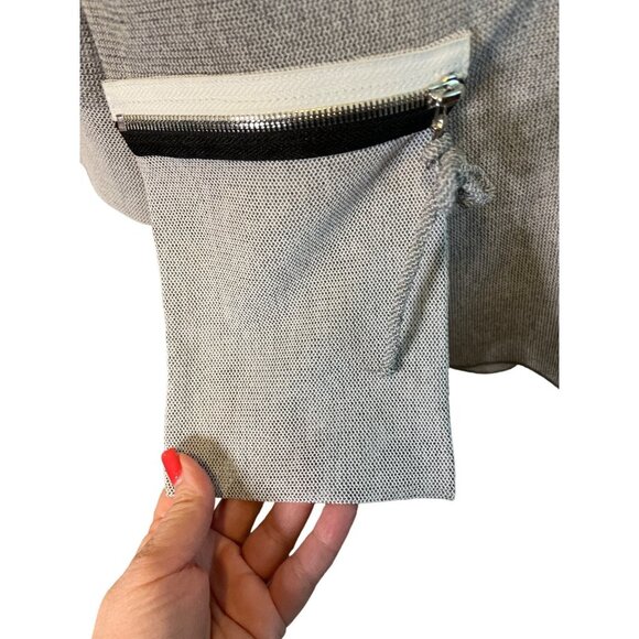 Joseph Ribkoff Silver Knit Pullover 3/4 Sleeve Tunic Top Sz 10 - Picture 4 of 11